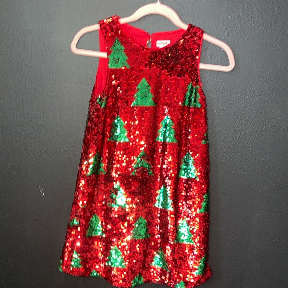 Red Sequin Christmas Tree Dress size 7/8